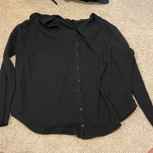 Waffle texture black long sleeve with buttons. Size XXL brand is  wild fable